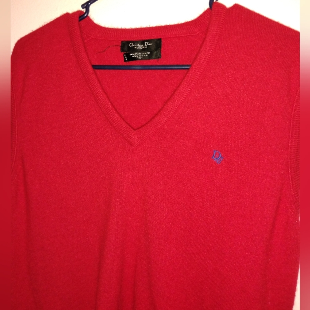Dior Men's S Rich Red Sweater Vest